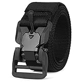 XZQTIVE Taktische Pflicht Rigger Gürtel, MOLLE Verstellbare Militärischen Schnellverschluss Schnalle Taillenband, Nylon Web EDC Waistbelt,01Black Hidden Pocket,Länge 115 Suit waist 32-39