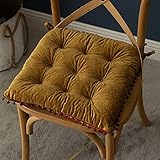 MissW Einfarbiges Quadratisches Sitzkissen 40X40Cm Mit Polsterung Weiches Und Bequemes Halteband Rutschfestes Stuhlkissen Geeignet Für S