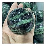 Natürliche Rubinkugel Epidote Quarz Kristall Kugeln Rot Grüner Schatz Mineralien Reiki Energie Heilsteine ​​Raum Dekorieren Ornamente (Size : 40-50mm)