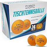 PHIBER-SPORTS Premium Tischtennisbälle 3 Stern [24 Stück] Orange – Perfekte Spieleigenschaften - Ideal für Anfänger, Familien und Profis - Nach Wettbewerb