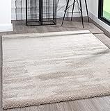 the carpet Grande Moderner Flauschiger Dichter Kurzflor Wohnzimmer Teppich, Supersoft Feeling, Melange Effekt, Eleganter Glanz, Beige, 60 x 110