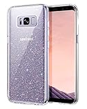 DUEDUE Samsung Galaxy S8 Hülle Transparent Glitzer Anti Gelb Samsung S8 Handyhülle Schutzhülle Galaxy S8 Hülle Slim TPU Silikon Bumper Style Tasche Case Cover für Samsung Galaxy S8 Klar G