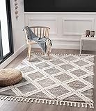the carpet Vera Handmade-Look, 3D Effekt, Rauten-Muster Breit, Hochflor 30 mm, Super Weicher Wohnzimmer Teppich, 120x170