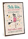 TypeStoff Holzschild mit Spruch – Anders – im Vintage-Look mit Zitat als Geschenk und Dekoration zum Thema Frauen, Selbstständigkeit und Selbstbewuß