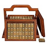 JLFFYJ Tragbares Mahjong-Set, Klassisches Chinesisches Mahjong-Spielset, 144 Traditionelle Chinesische Mahjong-Spiele Zum Einreiben mit Der Hand, Brettspielset mit Etui für Erwachsene,B