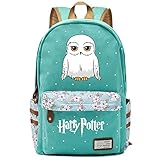 NYLY Stilvolle Harry Potter Schule Rucksack Wasser abstoßende Floral Casual Daypack Computer Tasche Dobby/Eule Große S-7