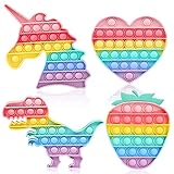 LASMEX Push Bubble Fidget Toys Set Baby Spielzeug für Kinder Antistress Einhorn Spielzeug Squeeze Toy Regenbogen (4er-Pack)