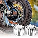 bysonice 2 x Motorrad-Vorderachs-Mutterkappen, CNC-Aluminiumlegierung, modifizierte Teile, spitz zulaufende dekorative Abdeckung, tragbar und tragbar für Motorrad-Heimwerker-Rep