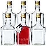 KADAX Obstlikörflasche mit Schraubverschluss, Glasflasche zum selbst befüllen, Schnapsflasche, runde Likörflasche, universale Flasche (250 ml, 6 Stück)