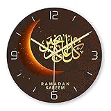 Wanduhr Ramadan Muslimische Wanduhr Elektronische Rahmenlose 3D Wanduhr Aufkleber Aufkleber Muslim Ramadan Eid Mubarak Dek