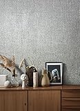 Tapete Grau Silber Struktur Uni Glanz Modern für Wohnzimmer oder Schlafzimmer Vliestapete 100% Made in Germany PREMIUM QUALITÄT 10,05 x 0,70m 85736