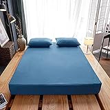 HAIBA Bedding Waterproof Reissverschluss Premium Matratzenbezug, Bettwanzen Und Staubmilben Proof Matratzenbezug,Blau,120x200+10