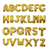 WSZMD 16-Zoll-Gold Silber Brief Folie-Party-Liefert Alphabet Aluminium-aufblasbare Luftballon-Geburtstags-Party Hochzeitsdekoration, Candy Ballons (Ballon Size : 16inch, Color : Gold)