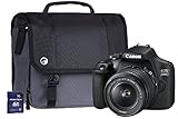 Canon EOS 2000D SLR-Kamera-Set mit EF-S 18-55 mm IS Objektiv, 16 GB SD Karte und Tasche, Schw