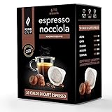 King Cup - 50 Kaffeepads mit Haselnuss Geschmack, kompatibel mit E.S.E. Kaffeemaschine dm 44mm, Kaffee mit Haselnussgeschmack, kompostierbare Kaffeepad, die in Biotonne geworfen werden k