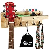 Hricane Gitarrenständer Halter Gitarrenbügel Wandhalterung, akustische Ukulele Hartholzhaken für Bass Electric Acoustic Violine Mandoline Banjo (Nature)