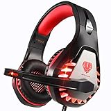 Pacrate Gaming Headset, PS4 Stereo Gaming Kopfhörer mit Geräuschunterdrückung für PS4, PS5, PC, Xbox One, Xbox Series X