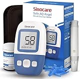 sinocare Safe AQ Angel Blutzuckermessgerät Set mit Teststreifen, [2020 Upgrade] Schmerzfrei, Schnell Ergebnis in 5s - mg/dL (angel monitor + test 50)