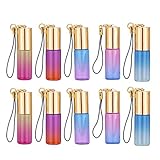 Beaupretty 10 Stücke 5ml Ätherische Öle Roller Flaschen Schlüsselanhänger Mini Glasflaschen Reise Parfümflasche Parfüm Reiseflaschen für Aromatherapie F