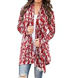 ZYHOOD Damen Weihnachtsstrickjacke Damen Langarm Strick Oversize Pullover Winter Leichte Open Front Top Oberbekleidung Casual Coverup Coat Damen Weihnachten Strickcardigan Lang Cardigan Winterjack