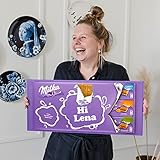 Riesen Milka Schokoladentafel personalisiert mit Namen und Botschaft - Personalisiertes XL Mega Milka Schokoladengeschenk mit 9 Schokoladentafeln (900 Gramm - Mega Milka Schokoladentafel)