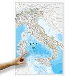 ORBIT Globes & Maps - Italien Landkarte, Kartenbild von National Geographic - Landkarte classic, Aktuell 2019, 59 x 87 cm, eng