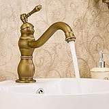 XDYNJYNL Kitchen Tap Antike Waschbecken Wasserhahn Vintage Art Becken Bad Warmes und kaltes Wasser Dreh Wasserhahn Kupfer Europäischen Becken Wasserhähne for Küche Bad Gefäß