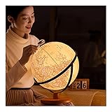 Globus Beleuchtete LED-Weltkugel Light Vintage Weltkugellampe Antike Globen Der Welt Mit Holzständer,5 Farben Dekor Licht Geografische Globen (Color : 30cm World Globe)
