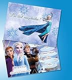 Einladungskarten 10er Set + 10 Umschläge Kindergeburtstag kompatibel mit Frozen Die Eiskönigin, Format DIN A6 (Postkarte 148 x 105 mm), 0001