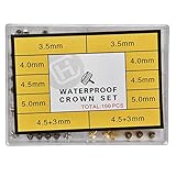 Uhrenkrone Ersatz, 3,5 Mm / 4,0 Mm / 4,5 Mm / 5,0 Mm / 7,5 Mm Edelstahl Uhrenkrone Ersatzteile Kit Tragbares Reparaturwerkzeug für Uhrenk