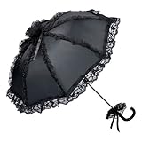 VON LILIENFELD Brautschirm Hochzeitsschirm Damen Klein Accessoire Satinstoff Malisa schw