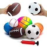 BACIVIC 6 stück Softbälle Kinder Kinderball Baby Ball, Spielball Softball für Baby - Fußball Basketball Tennis Stressabbau Ball Babyball mit Pumpe | Für Babys ab 3 Monaten, B