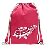 Kiwistar - Polygon Schildkröte Figur Tier Art Turnbeutel Fun Rucksack Sport Beutel Gymsack Baumwolle mit Ziehg
