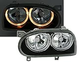 Angel Eyes Scheinwerfer Set, Klarglas Schwarz, mit Standlichtring