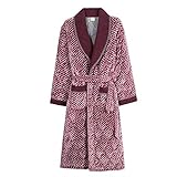 DUNSHUI Herren Bademantel Kaufen China Direct Herren Langarm Nachthemd 3 Lagen Gepolsterte Dicke Warme Herren Kimono Samt Robe Schlafen Nachthemd (D Medium)