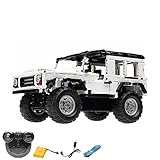 2.4GHz RC ferngesteuerter Klemmbausteine Jeep Truck Steckbausatz Konstruktion DIY zum Selberbauen Basteln, 2.4GHz Fernsteuerung, Block Building Fahrzeug,Auto,Car, Komplett-Set Inkl. Akku und Ladeg