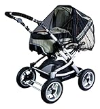 sunnybaby Universal-Insektenschutz | Mückennetz für Kinderwagen, Sportwagen, Jogger & Reisebett | PREMIUM QUALITÄT: MADE in GERMANY reißfest & waschbar| Insektennetz, Fliegennetz, Moskitonetz| SCHWARZ