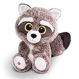 NICI Glubschis: Das Original – Glubschis Waschbär Clooney 25 cm – Kuscheltier Waschbär mit großen Augen – Flauschiges Plüschtier mit großen Glitzeraugen – Schmusetier für Kuscheltierliebhaber – 45569