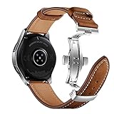 ANYE Kompatibel mit Gear S3 Frontier Armbänder Samsung Galaxy Watch 46mm Armband Echte Leder, 22mm Leder Ersatzband Galaxy Watch 3 45mm für Samsung Gear S3/Galaxy Watch 46mm/Huawei Watch GT/GT2 46