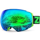 ZIONOR Lagopus X4 Skibrille Verspiegelt Snowboard Brille Magnet Zweilagiges Objektiv Kugelförmiges Design Anti-Fog UV-Schutz Anti-Rutsch-Gurt Schneebrille für Herren D