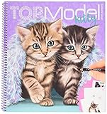 Depesche 11133 TOPModel - Malbuch Create your Kitty, Mal- und Stickerbuch mit 92 Seiten voller süßer Katzen-Motive zum Ausmalen, inkl. zahlreicher Sticker, ca. 22 x 20 x 1,5