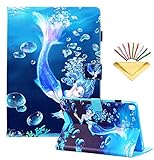Uliking for Apple iPad 10.2 inch Case 2020/2019, iPad 10.2 8th/ 7th Generation Cover with Pencil Cards Holder [Auto Sleep/Wake] Folio Stand Smart PU Leather TPU Back Shockproof Wallet, Blue M