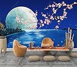 Fototapete 3d Effekt Tapeten Mondblume Und Vogel Tapete Wandtapete Wand Dekoration Schlafzimmer Wohnzimmer Wandbilder Wallpaper Wanddeko 400x280