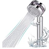 Duschkopf Regendusche,360° Hochdruck Duschkop Handbrause Mit Visuelle Turbofan-Schaufeln,Rostfreier Stahl Drehbarer Shower Head,Handbrause ,Wassersparender Duschkopf Geeignet für Familien Und H