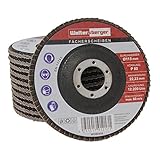Woltersberger® Fächerscheiben | Ø 125mm | Korn 120 | 10 Stück | Braun für Metall & Holz Winkelschleifer Schleifmop Lamellenscheiben Schleifscheib