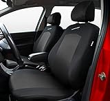 Carpendo Sitzbezüge Auto Set Autositzbezüge Schonbezüge Schwarz-Grau Vordersitze und Rücksitze - Airbag geeignet - Sport L