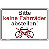 Schild'Bitte keine Fahrräder abstellen' Hinweisschild 210x140 mm stabile Aluminiumverbundplatte 3mm stark