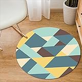 Moderner Geometrischer Unregelmäßiger Druckteppich Dicke rutschfeste Waschbare Couchtischmatte Runde Dreieckige Bodenfußmatte Geeignet Für Couchtisch Erk