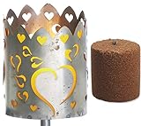Novaliv Gartenfackel Herzen Feuerschale Metall mit Stiel und B