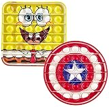 Magicoco Push Pop Bubble Pop Fidget Spielzeug Tik Tok Sensorische Spiele DrÜCken Cartoon Figur Captain Schild Puzzle Gadget Gift Stress Angst Linderung für Autismus ADHD Spezielle BedÜR